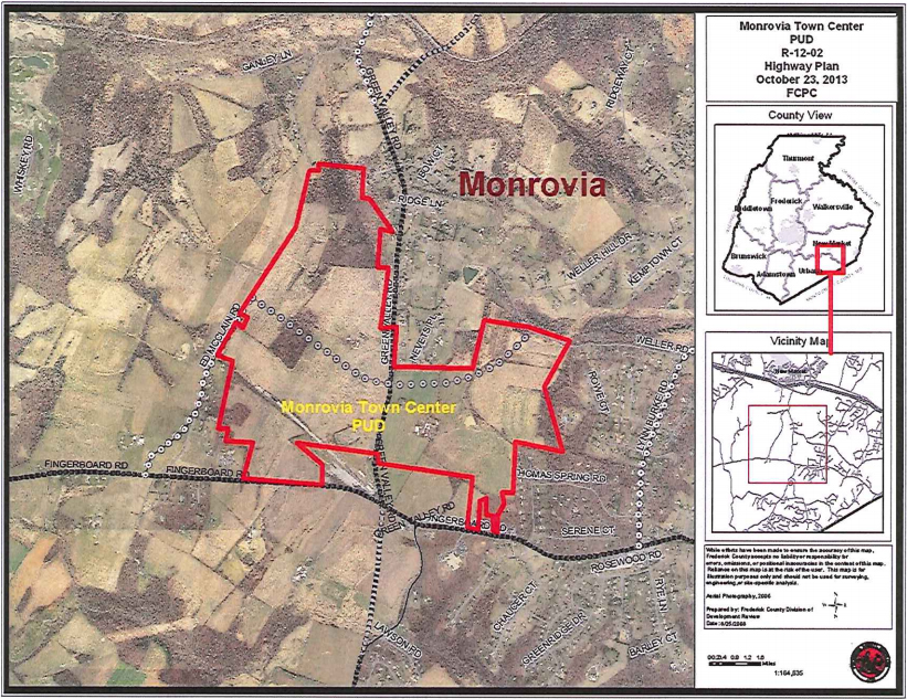 Location and extent of the proposed Monrovia Town Center. Click on the image to open a larger version.