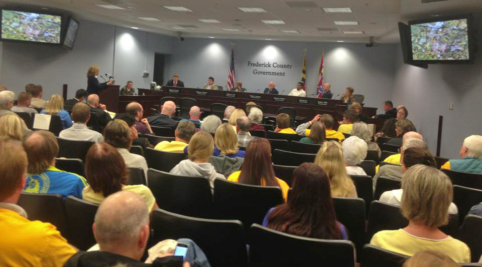 Janice Wiles, Director of Friends of Frederick County, providing testimony to the Frederick County Planning Commission. (Click on the image to open a larger version.)